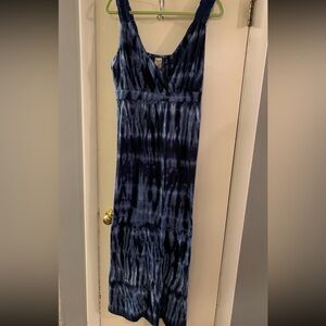 Blue Tie-Dye Maxi Dress